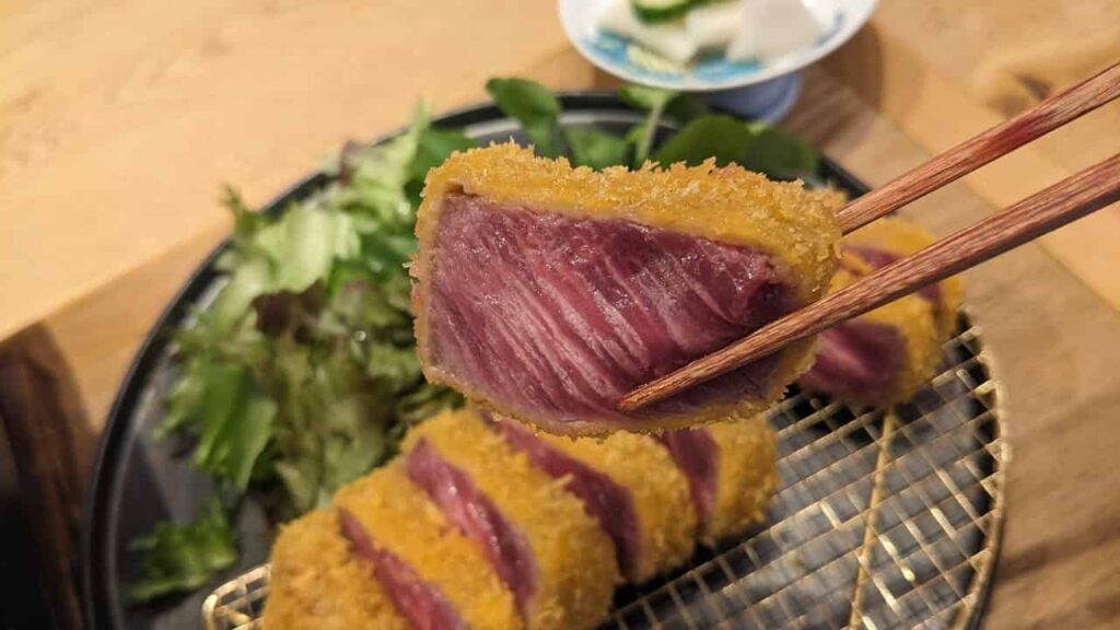 米えにし・炙り牛かつ定食の食レポ