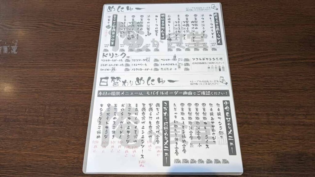俺が食堂のメニュー