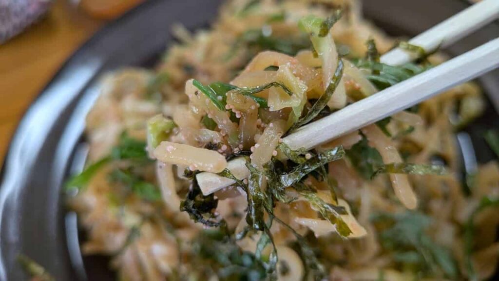 もちもち麺に明太子が良く絡む